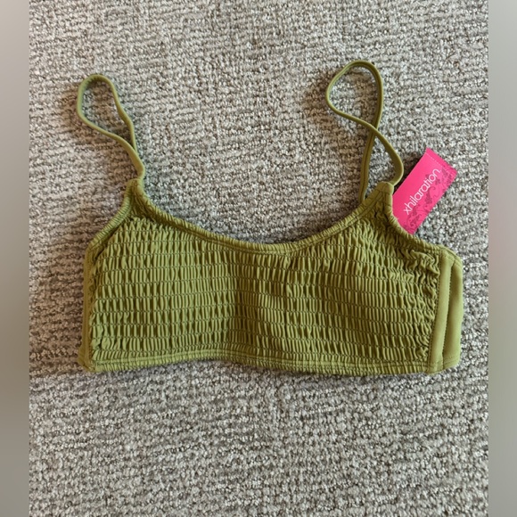 Xhilaration Women’s Green Bikini High Waisted Swimsuit with Side Ties - Picture 2 of 3